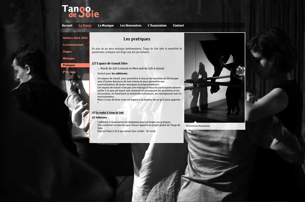 site web Tango de Soie