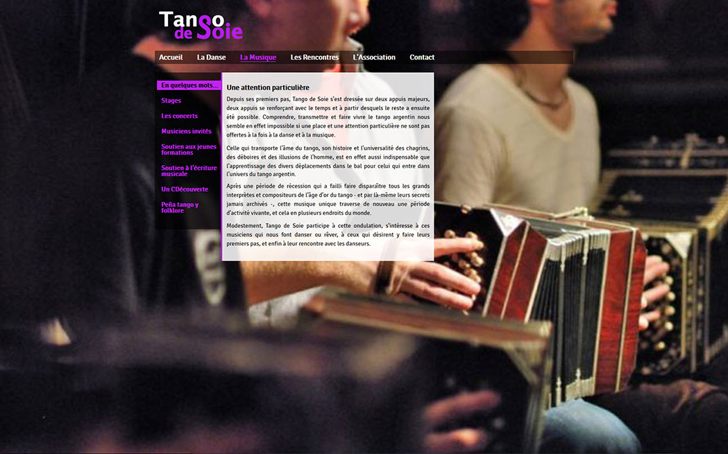 site web Tango de Soie