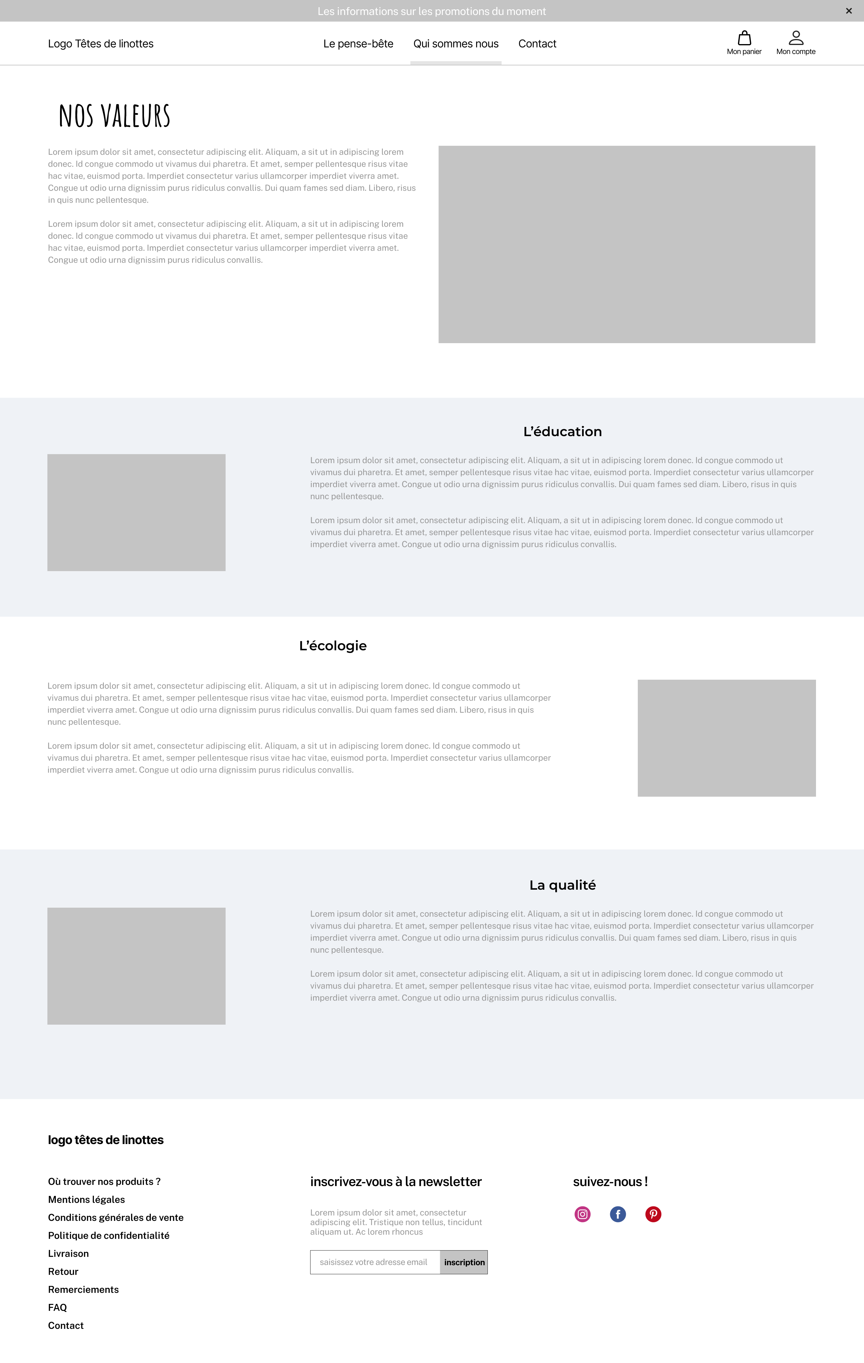 Wireframe valeurs